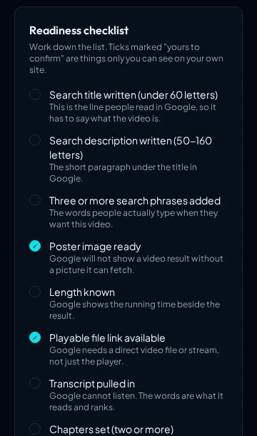 Blue Flame SEO readiness checklist
