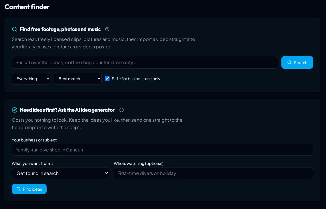 Blue Flame Content Finder